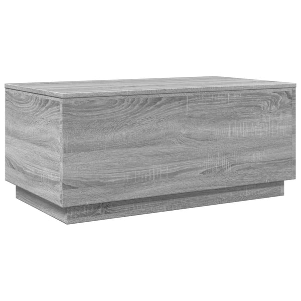 Grauer Couchtisch Hantz 90x50x40cm (mit LED-Beleuchtung Sonoma)