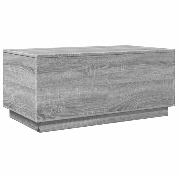 Grauer Couchtisch Hantz 90x50x40cm (mit LED-Beleuchtung Sonoma)