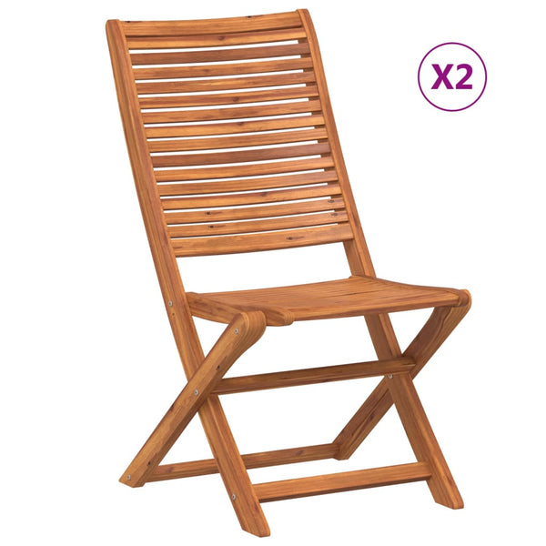 Zusammenklappbare Gartenstühle Lucica (2 Stück Akazienholz)