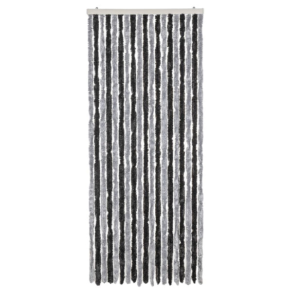 Grauer und schwarzer Insektenschutzvorhang Septilici 56x200cm (Chenille)