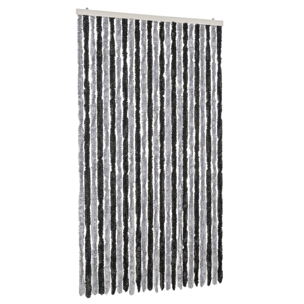 Insektenschutzvorhang Septilici 100x220cm (Chenille) Grau und Schwarz