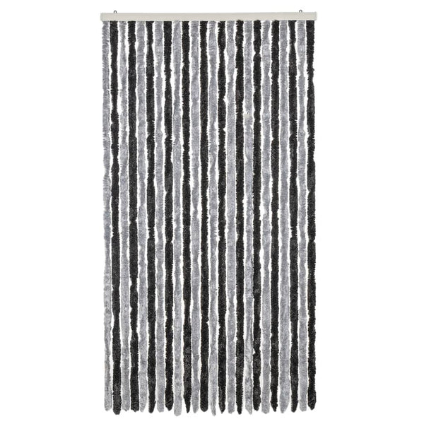 Insektenschutzvorhang Septilici 100x220cm (Chenille) Grau und Schwarz