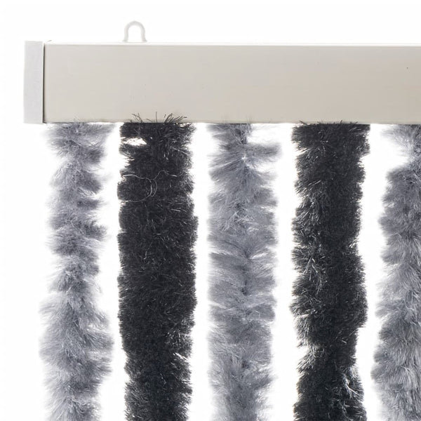 Insektenschutzvorhang Septilici 100x220cm (Chenille) Grau und Schwarz