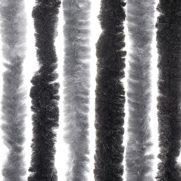 Insektenschutzvorhang Septilici 100x220cm (Chenille) Grau und Schwarz
