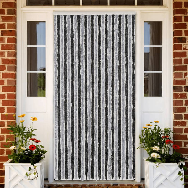 Insektenschutzvorhang Septilici 100x220cm (Chenille) Grau und Schwarz