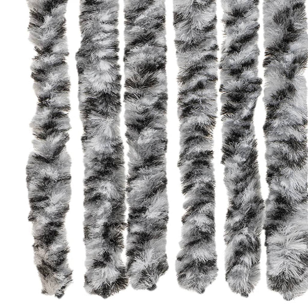 Grauer und schwarz-weißer Insektenschutzvorhang Septilici 90x220cm (Chenille)