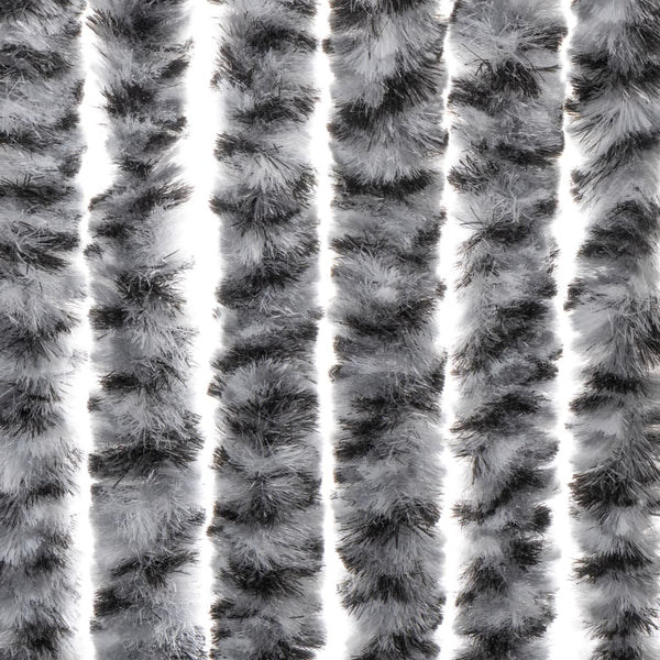 Grauer und schwarz-weißer Insektenschutzvorhang Septilici 90x220cm (Chenille)