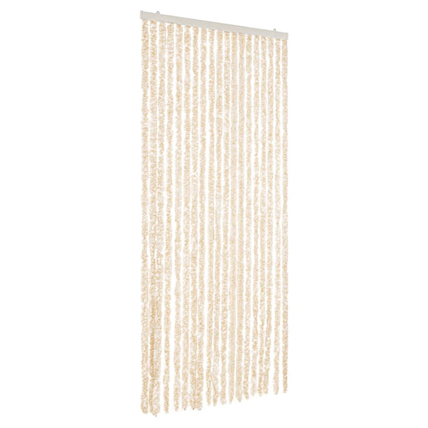 Beiger und weißer Insektenschutzvorhang Septilici 56x200cm (Chenille)