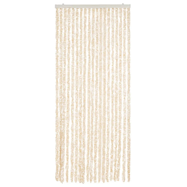 Beiger und weißer Insektenschutzvorhang Septilici 56x200cm (Chenille)