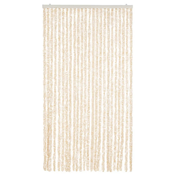 Beiger und weißer Insektenschutzvorhang Septilici 100x230cm (Chenille)