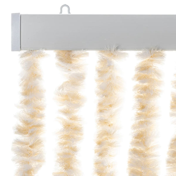 Beiger und weißer Insektenschutzvorhang Septilici 100x230cm (Chenille)