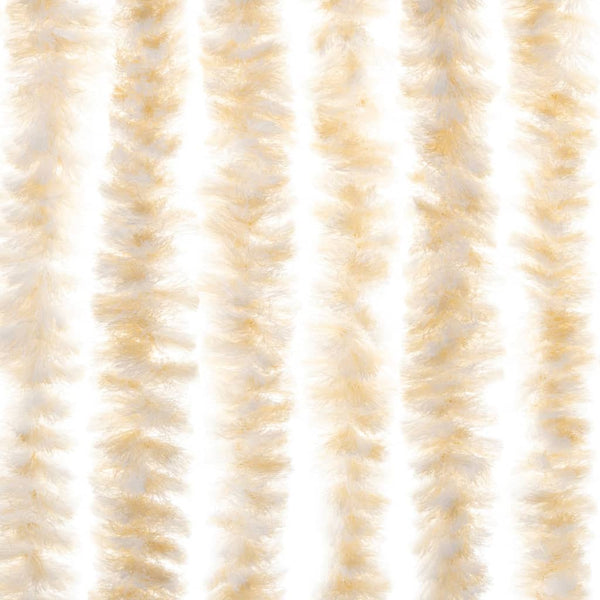 Beiger und weißer Insektenschutzvorhang Septilici 100x230cm (Chenille)