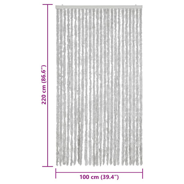 Grauer Insektenschutzvorhang Septilici 100x220cm (Chenille)