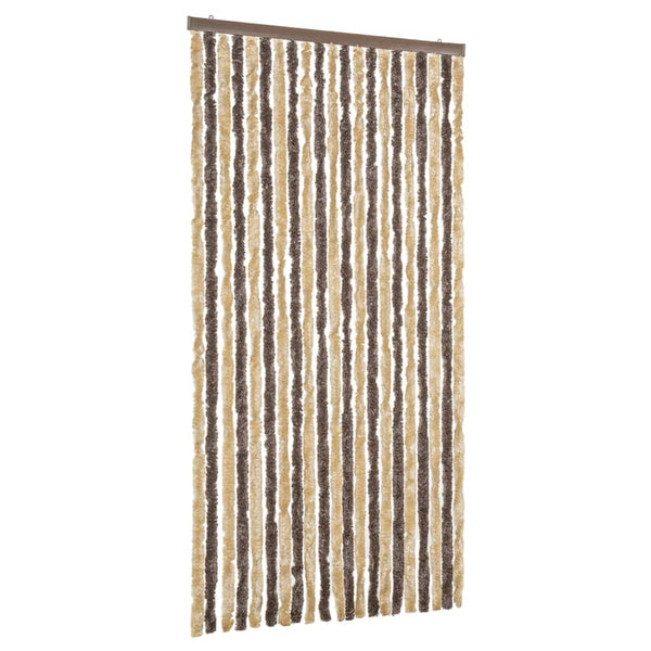 Dunkelbrauner und beiger Insektenschutzvorhang Septilici 90x220cm (Chenille)