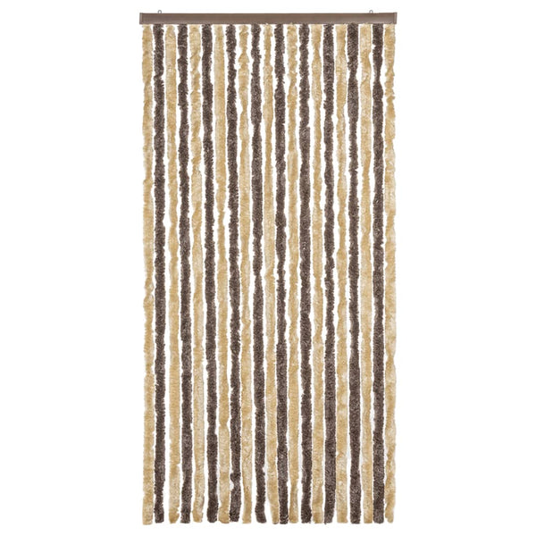 Dunkelbrauner und beiger Insektenschutzvorhang Septilici 90x220cm (Chenille)