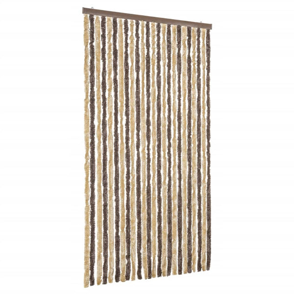 Dunkelbrauner und beiger Insektenvorhang Septilici 100x200cm (Chenille)