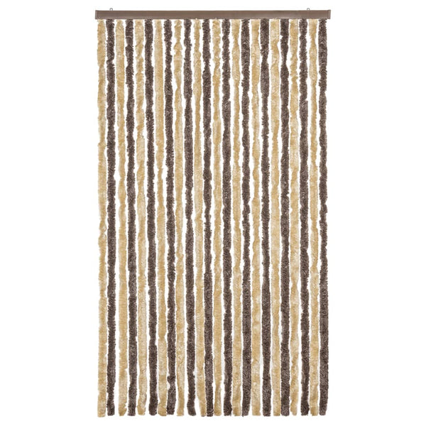 Dunkelbrauner und beiger Insektenvorhang Septilici 100x200cm (Chenille)