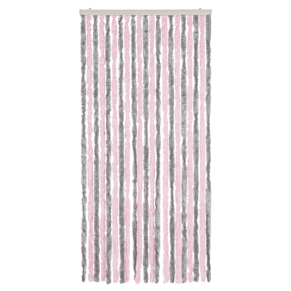 Silbergrauer und pinker Insektenschutzvorhang Septilici 90x220cm (Chenille)