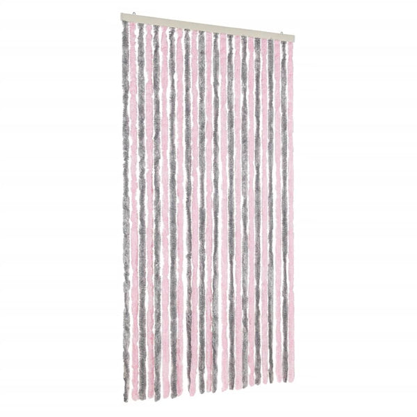 Silbergrauer und pinkfarbener Insektenschutzvorhang Septilici 100x200cm (Chenille)