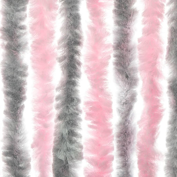 Silbergrauer und pinkfarbener Insektenschutzvorhang Septilici 100x220cm (Chenille)
