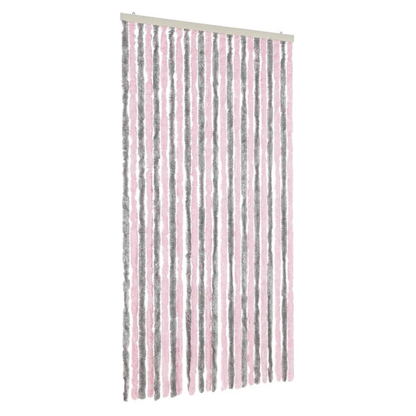 Silbergrauer und pinkfarbener Insektenschutzvorhang Septilici 100x230cm (Chenille)