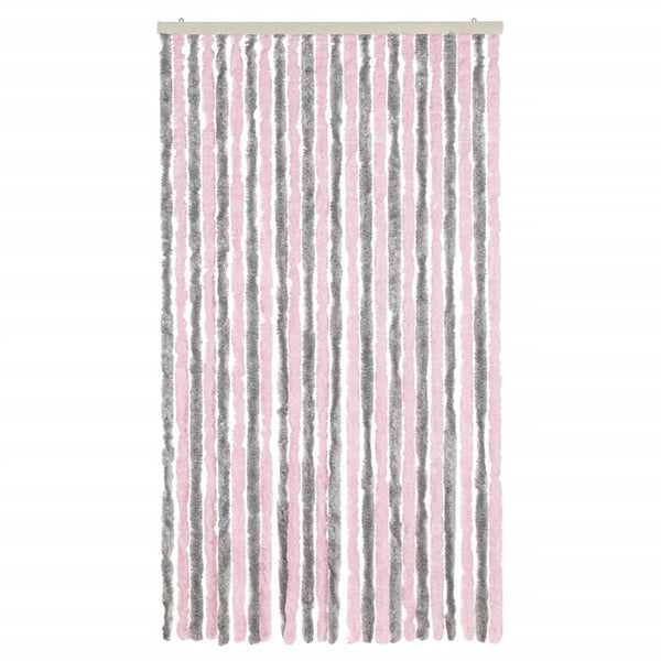Silbergrauer und pinkfarbener Insektenschutzvorhang Septilici 100x230cm (Chenille)