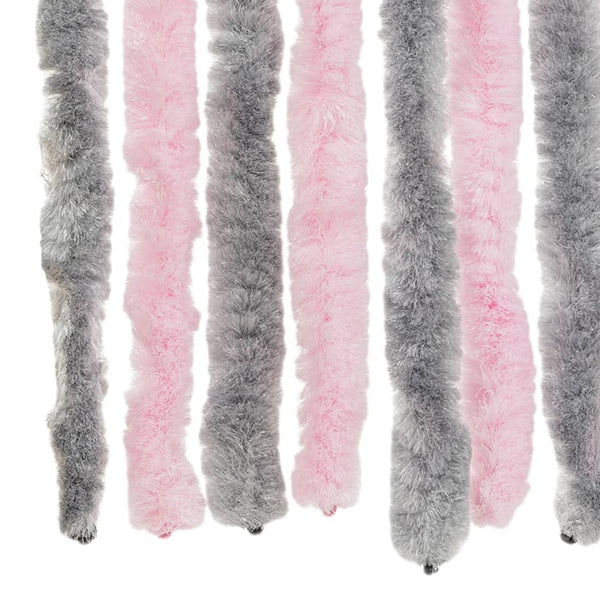 Silbergrauer und pinkfarbener Insektenschutzvorhang Septilici 100x230cm (Chenille)