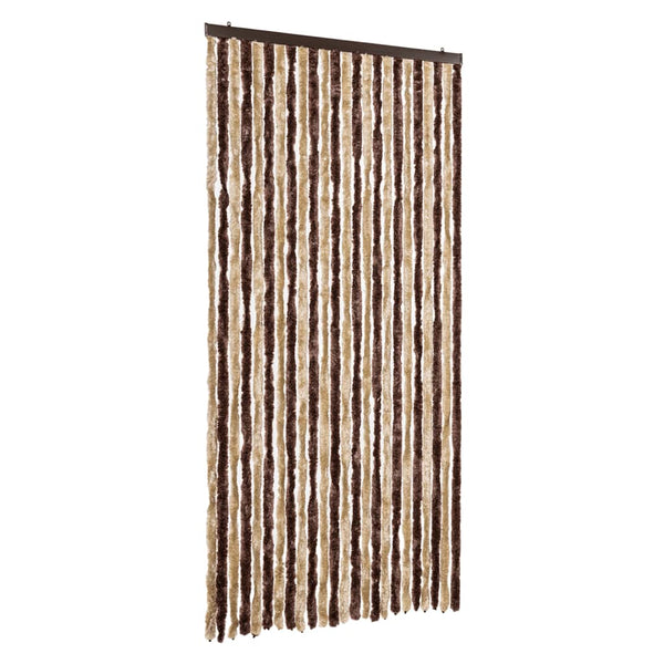 Beigefarbener und hellbrauner Insektenschutzvorhang Septilici 100x200cm (Chenille)