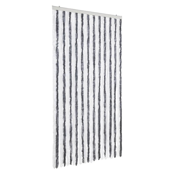 Grauer und weißer Insektenschutzvorhang Septilici 100x230cm (Chenille)