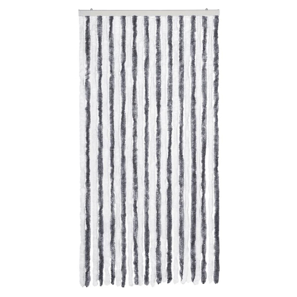 Grauer und weißer Insektenschutzvorhang Septilici 100x230cm (Chenille)