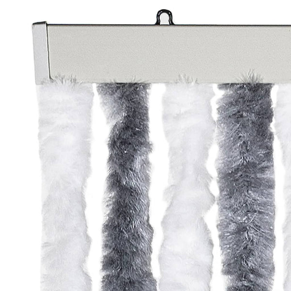 Grauer und weißer Insektenschutzvorhang Septilici 100x230cm (Chenille)