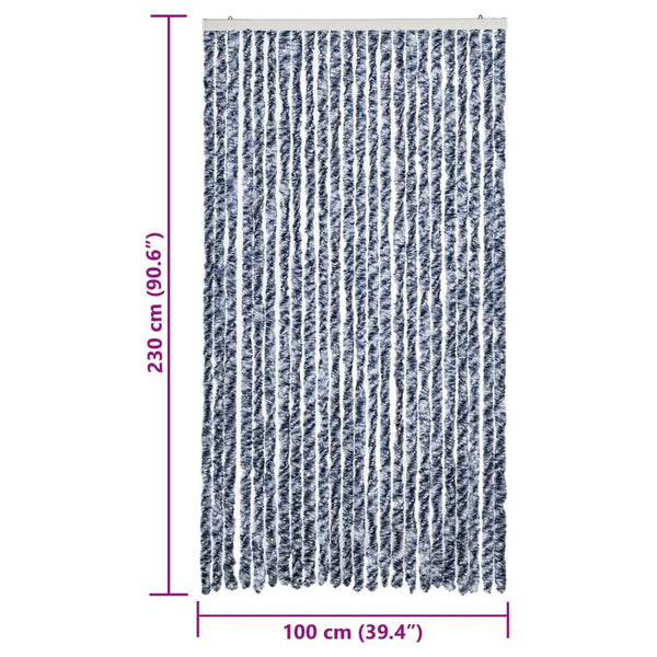 Blau-weißer Insektenschutzvorhang Septilici 100x230cm (Chenille)
