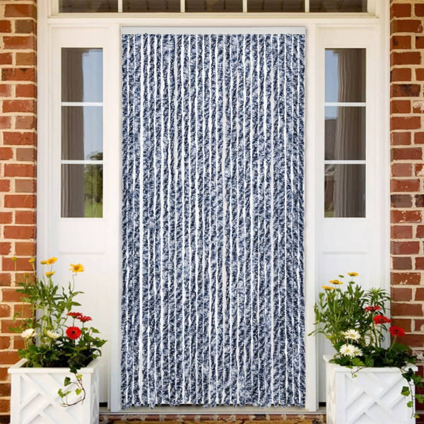 Blau-weißer Insektenschutzvorhang Septilici 100x230cm (Chenille)