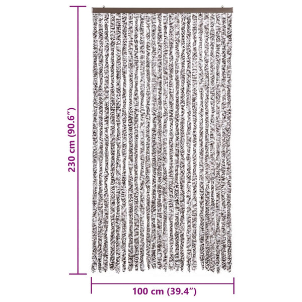 Brauner und beiger Insektenschutzvorhang Septilici 100x230cm (Chenille)
