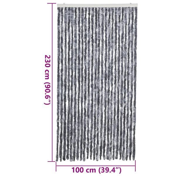 Silberner Insektenschutzvorhang Septilici 100x230cm (Chenille)
