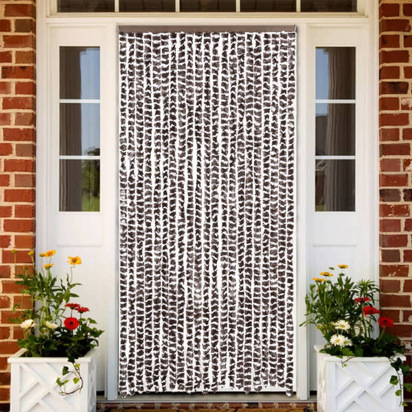Brauner und weißer Insektenschutzvorhang Septilici 90x200cm (Chenille)