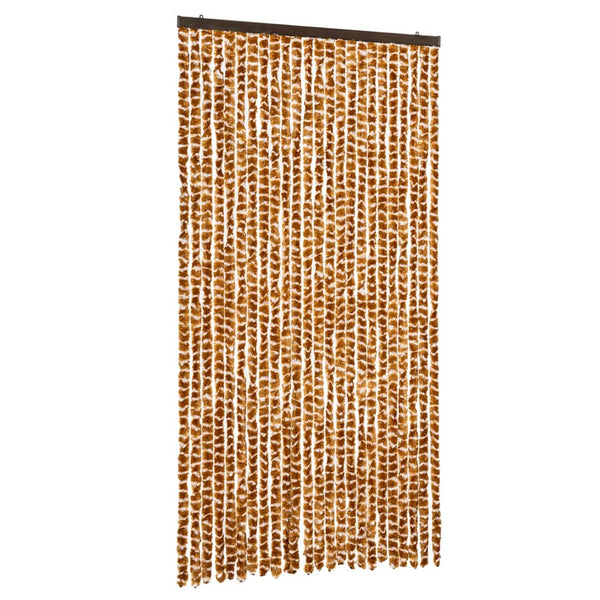 Ockerfarbener und weißer Insektenschutzvorhang Septilici 100x230cm (Chenille)