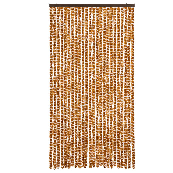 Ockerfarbener und weißer Insektenschutzvorhang Septilici 100x230cm (Chenille)