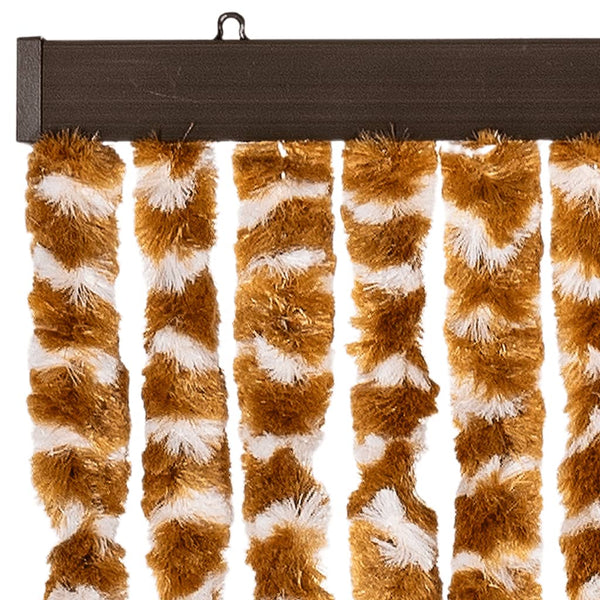 Ockerfarbener und weißer Insektenschutzvorhang Septilici 100x230cm (Chenille)