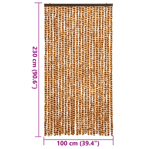 Ockerfarbener und weißer Insektenschutzvorhang Septilici 100x230cm (Chenille)