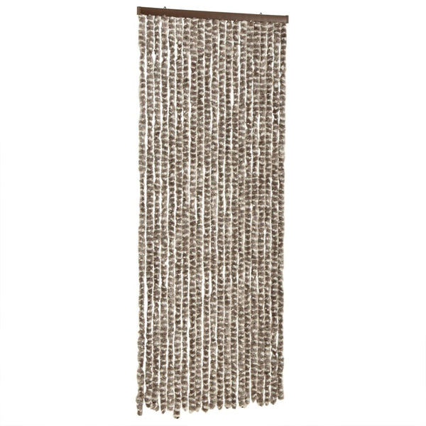 Taupe und weißer Insektenschutzvorhang Septilici 56x200cm (Chenille)