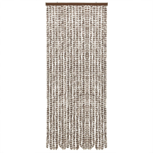 Taupe und weißer Insektenschutzvorhang Septilici 56x200cm (Chenille)
