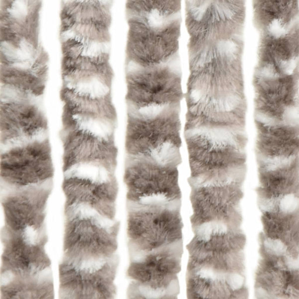 Taupe und weißer Insektenschutzvorhang Septilici 56x200cm (Chenille)