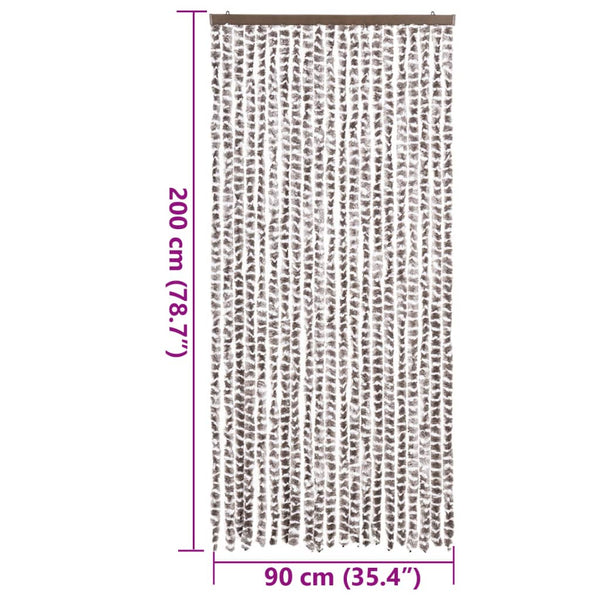 Septilici Insektenschutzvorhang, Taupe und Weiß, 90x200cm (Chenille)