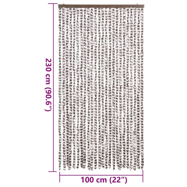 Taupe und weiße Insektentür Septilici 100x230cm (Chenille)