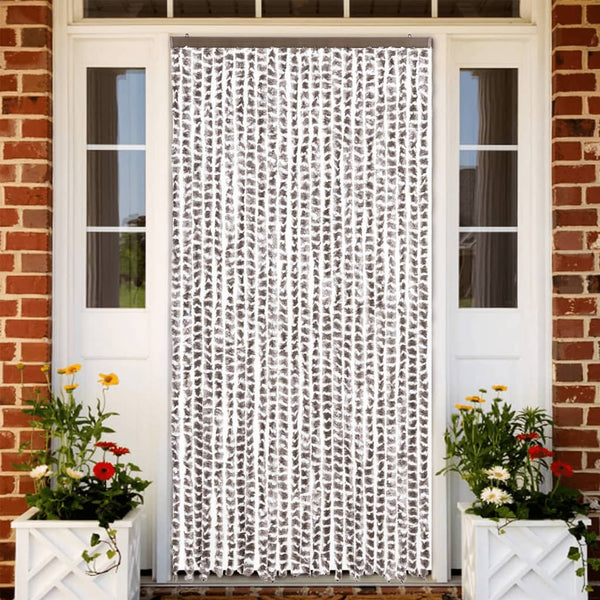 Taupe und weiße Insektentür Septilici 100x230cm (Chenille)