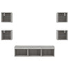Graues LED-TV-Schrank-Set Avisarian 7-teilig (Sonoma-Holz)