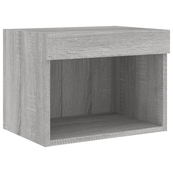Graues LED-TV-Schrank-Set Avisarian 7-teilig (Sonoma-Holz)