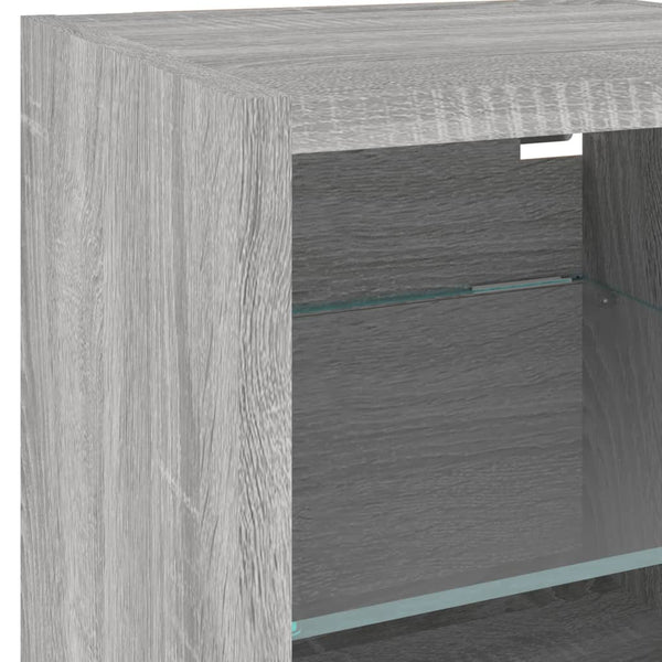 Graues LED-TV-Schrank-Set Avisarian 7-teilig (Sonoma-Holz)