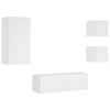 Weißes TV-Wandhängeschrank-Set Serfedin, 4-teilig (mit LED-Beleuchtung)